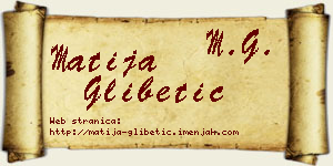 Matija Glibetić vizit kartica